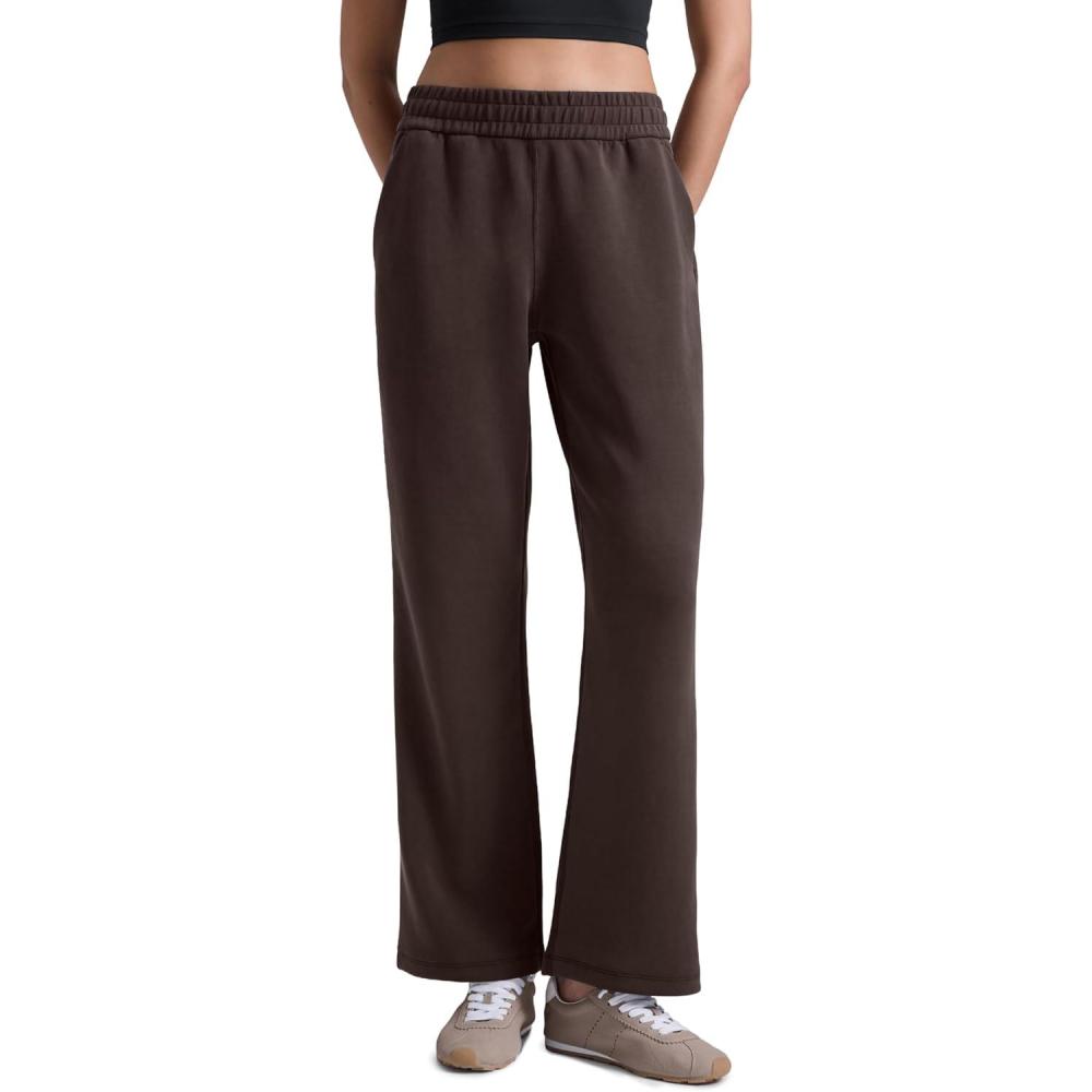 imageCRZ YOGA SoftAura Wide Leg Casual Sweatpants Women 29quot31quot  Modal Lounge Travel Casual Pants with PocketsHot Fudge Brown