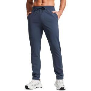 CRZ YOGA 4-Way Stretch Athletic Pants for Men 30″ – Workout Lounge Casual Work Jogger with Zip Pocket(Electric Blue)