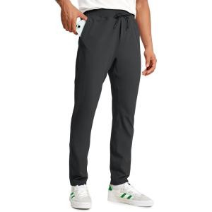 CRZ YOGA 4-Way Stretch Athletic Pants for Men 30″ – Workout Lounge Casual Work Jogger with Zip Pocket(Ink Gray)