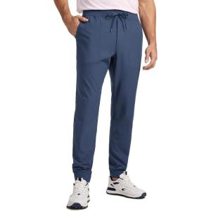 CRZ YOGA All Day Comfy Pull-On Golf Joggers for Men 28″/30″/32″ – Quick Dry Lightweight Work Casual Pants with Pockets(Electric Blue)