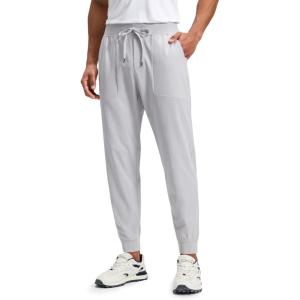 CRZ YOGA All Day Comfy Pull-On Golf Joggers for Men 28″/30″/32″ – Quick Dry Lightweight Work Casual Pants with Pockets(Platinum Grey)
