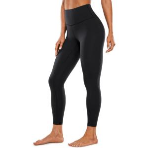 CRZ YOGA Brushed Naked Feeling Workout Leggings 25″ – High Waisted Gym Compression Tummy Control Womens Yoga Pants(Black)