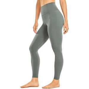 CRZ YOGA Brushed Naked Feeling Workout Leggings 25″ – High Waisted Gym Compression Tummy Control Womens Yoga Pants(Grey Sage)