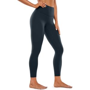 CRZ YOGA Brushed Naked Feeling Workout Leggings 25″ – High Waisted Gym Compression Tummy Control Womens Yoga Pants(True Navy)
