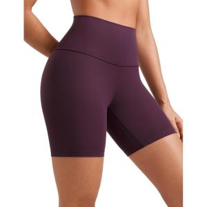 CRZ YOGA ButterLuxe Biker Shorts 6″ – High Waisted Workout Running Volleyball Spandex Yoga Womens(Deep Purple)