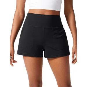 CRZ YOGA Butterlift Linerless Shorts for Women 3″ – High Waisted Comfy Yoga Casual Lounge Workout with Pockets(Black)