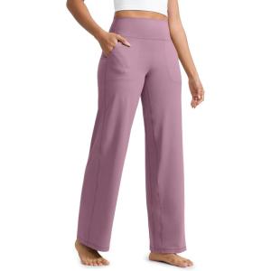 CRZ YOGA Butterlift Wide Leg Pants Pockets 29″/31″/33″ – High Waisted Yoga Lounge Buttery Soft Comfy Casual Womens(Light Lavender)