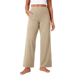 CRZ YOGA Butterlift Wide Leg Pants Pockets 29″/31″/33″ – High Waisted Yoga Lounge Buttery Soft Comfy Casual Womens(Oak)