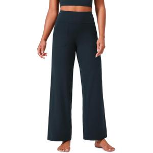 CRZ YOGA Butterlift Wide Leg Pants Pockets 29″/31″/33″ – High Waisted Yoga Lounge Buttery Soft Comfy Casual Womens(True Navy)