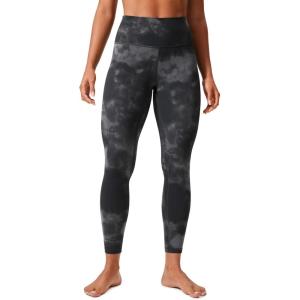 CRZ YOGA Butterlift Workout Leggings 25″ – High Waisted Pilates Gym Athletic Womens Yoga Pants Buttery Soft(Grey Tie Dye Flowers)