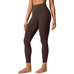 CRZ YOGA Butterlift Workout Leggings 25″ – High Waisted Pilates Gym Athletic Womens Yoga Pants Buttery Soft(Hot Fudge Brown)