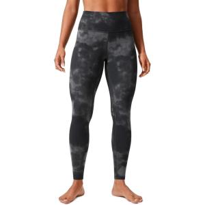 CRZ YOGA Butterlift Workout Leggings 28″ – High Waisted Pilates Gym Athletic Womens Yoga Pants Buttery Soft(Grey Tie Dye Flowers)