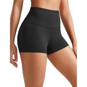 CRZ YOGA Butterluxe Biker Shorts 2.5″- High Waisted Yoga Workout Spandex Womens Running Volleyball Booty(Black)