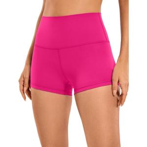 CRZ YOGA Butterluxe Biker Shorts 2.5″- High Waisted Yoga Workout Spandex Womens Running Volleyball Booty(Granita Pink)