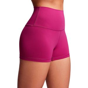 CRZ YOGA Butterluxe Biker Shorts 2.5″- High Waisted Yoga Workout Spandex Womens Running Volleyball Booty(Magenta Purple)