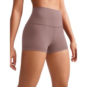 CRZ YOGA Butterluxe Biker Shorts 2.5″- High Waisted Yoga Workout Spandex Womens Running Volleyball Booty(Mauve)