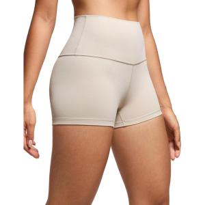CRZ YOGA Butterluxe Biker Shorts 2.5″- High Waisted Yoga Workout Spandex Womens Running Volleyball Booty(Mojave Tan)