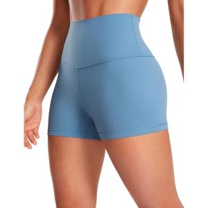 CRZ YOGA Butterluxe Biker Shorts 2.5″- High Waisted Yoga Workout Spandex Womens Running Volleyball Booty(Universe Blue)