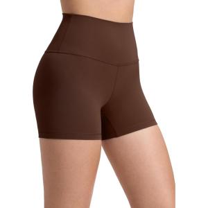 CRZ YOGA Butterluxe Biker Shorts 4” – High Waisted Booty Workout Volleyball Yoga Womens Spandex(Lava Brown)