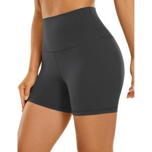 CRZ YOGA Butterluxe Biker Shorts 4” – High Waisted Booty Workout Volleyball Yoga Womens Spandex(Mysterious Grey)