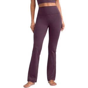 CRZ YOGA Butterluxe Flare Leggings 29″/30.5″/32″/33.5″ – High Waist Bootcut Wide Leg Lounge Womens Yoga Pants with Pocket(Grape Thistle Purple)