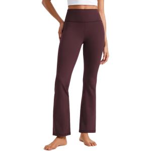CRZ YOGA Butterluxe Flare Leggings 29″/30.5″/32″/33.5″ – High Waist Bootcut Wide Leg Lounge Womens Yoga Pants with Pocket(Ripe Plum)