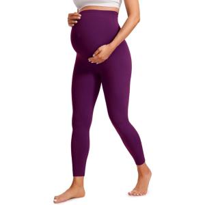 CRZ YOGA Butterluxe Maternity Leggings 25″ – Over The Belly Buttery Soft Workout Activewear Yoga Womens Pregnancy Pants(Plum Magenta)