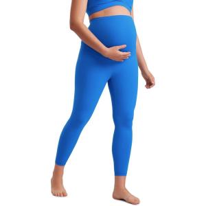 CRZ YOGA Butterluxe Maternity Leggings 25″ – Over The Belly Buttery Soft Workout Activewear Yoga Womens Pregnancy Pants(Sparkle Blue)