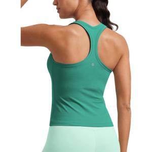 CRZ YOGA Butterluxe Racerback Tank Tops for Women – Yoga Workout Casual Gym Athletic Camisole Tight Sleeveless Shirts(Cascadia Green)