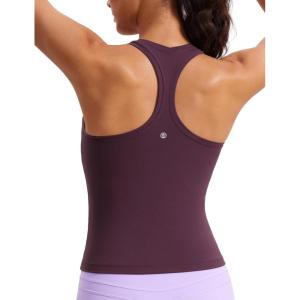 CRZ YOGA Butterluxe Racerback Tank Tops for Women – Yoga Workout Casual Gym Athletic Camisole Tight Sleeveless Shirts(Deep Purple)