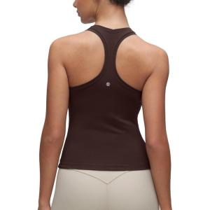 CRZ YOGA Butterluxe Racerback Tank Tops for Women – Yoga Workout Casual Gym Athletic Camisole Tight Sleeveless Shirts(Hot Fudge Brown)