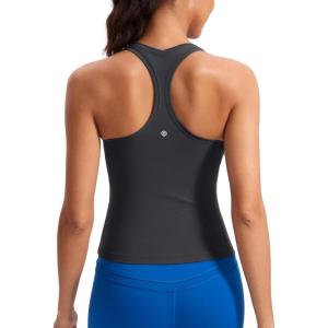 CRZ YOGA Butterluxe Racerback Tank Tops for Women – Yoga Workout Casual Gym Athletic Camisole Tight Sleeveless Shirts(Mysterious Grey)