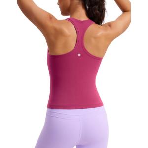 CRZ YOGA Butterluxe Racerback Tank Tops for Women – Yoga Workout Casual Gym Athletic Camisole Tight Sleeveless Shirts(Washed Mauve)