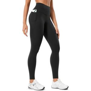 CRZ YOGA Butterluxe Workout Leggings Pockets 28” – High Waisted Gym Womens Yoga Pants Running Buttery Soft(Black)