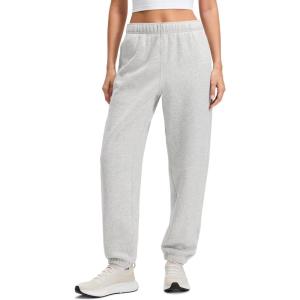 CRZ YOGA Cotton Fleece Lined Jogger Sweatpants Women 28″ – Casual Lounge Travel Pants with Pockets Winter Warm(Dove Grey Heather)