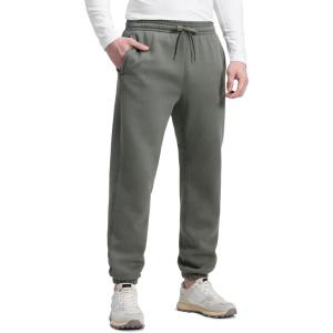 CRZ YOGA Cotton Fleece Lined Sweatpants for Men 30″ – Classic Fit Casual Lounge Cozy Sweat Pants Joggers with Zipper Pockets(Grey Sage)