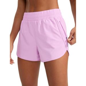 CRZ YOGA Dolphin Athletic Shorts for Women 3″ – High Waisted Quick Dry for Running Workout Gym Track with Zip Pocket(Vita Pink)