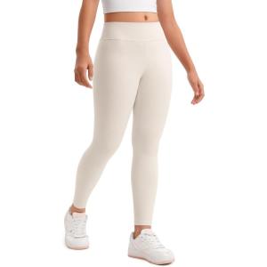 CRZ YOGA Girls Butterluxe Full Length Yoga Leggings – Athletic Sports Casual Pants High Waist Tights Kids Teen(Milky White)