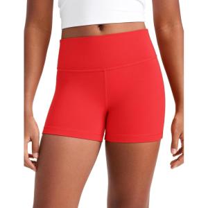 CRZ YOGA Girls Butterluxe High Waist Athletic Biker Shorts – Dance Yoga Casual Kids Teen Summer(Deep Red)