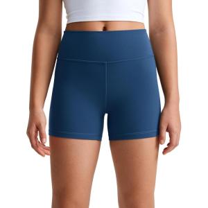 CRZ YOGA Girls Butterluxe High Waist Athletic Biker Shorts – Dance Yoga Casual Kids Teen Summer(French Navy)