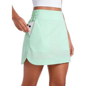 CRZ YOGA High Waisted Dolphin Golf Skirts for Women – Mini Lined A Line Tennis Casual Skort with Side Pockets(Mint Moment)