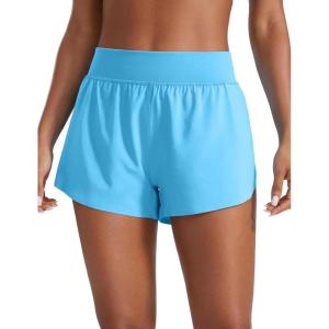 CRZ YOGA High Waisted Split Running Shorts for Women 3″ – Comfy Mesh Liner for Workout Athletic GymTrack Quick Dry(Kayak Blue)