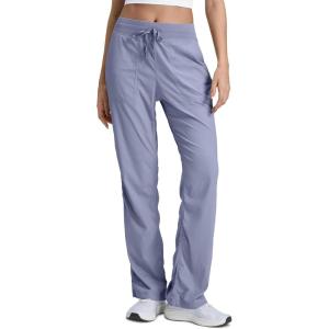 CRZ YOGA Lightweight Straight Leg Workout Pants for Women 28″/30″/32″ – Ruched Casual Work Athletic Joggers with Pockets(Adobeblue)
