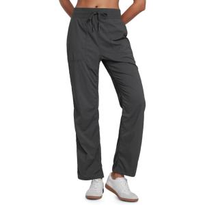 CRZ YOGA Lightweight Straight Leg Workout Pants for Women 28″/30″/32″ – Ruched Casual Work Athletic Joggers with Pockets(Ink Gray)