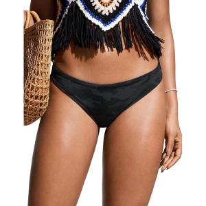 CRZ YOGA Low Waisted Bikini Bottom for Women – Cheeky Basic Bathing Swimsuit Swim Briefs(Dark Grey Camouflage)