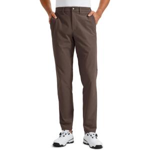CRZ YOGA Men’s All Day Comfy Golf Pants – 28″/30″/32″/34″/36″ Quick Dry Lightweight Work Casual Trousers with Pockets(Dark Mocha)