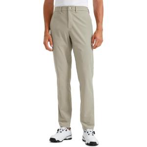 CRZ YOGA Men’s All Day Comfy Golf Pants – 28″/30″/32″/34″/36″ Quick Dry Lightweight Work Casual Trousers with Pockets(Khali Barley)