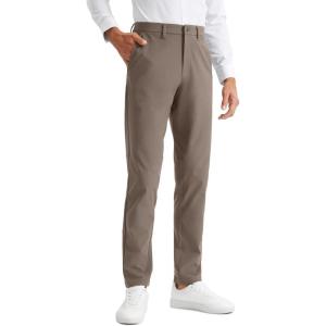CRZ YOGA Men’s All Day Comfy Golf Pants – 28″/30″/32″/34″/36″ Quick Dry Lightweight Work Casual Trousers with Pockets(Nomad Grey)