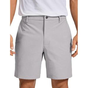 CRZ YOGA Men’s All Day Comfy Golf Shorts – 7″/9″ Stretch Lightweight Flat Front for Casual Work with Pockets(Gull Gray)