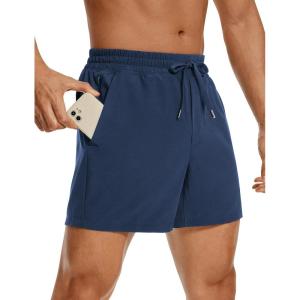 CRZ YOGA Men’s Linerless Workout Shorts 5” – Lightweight Quick Dry for Running Sports Athletic Gym with Pockets(Electric Blue)